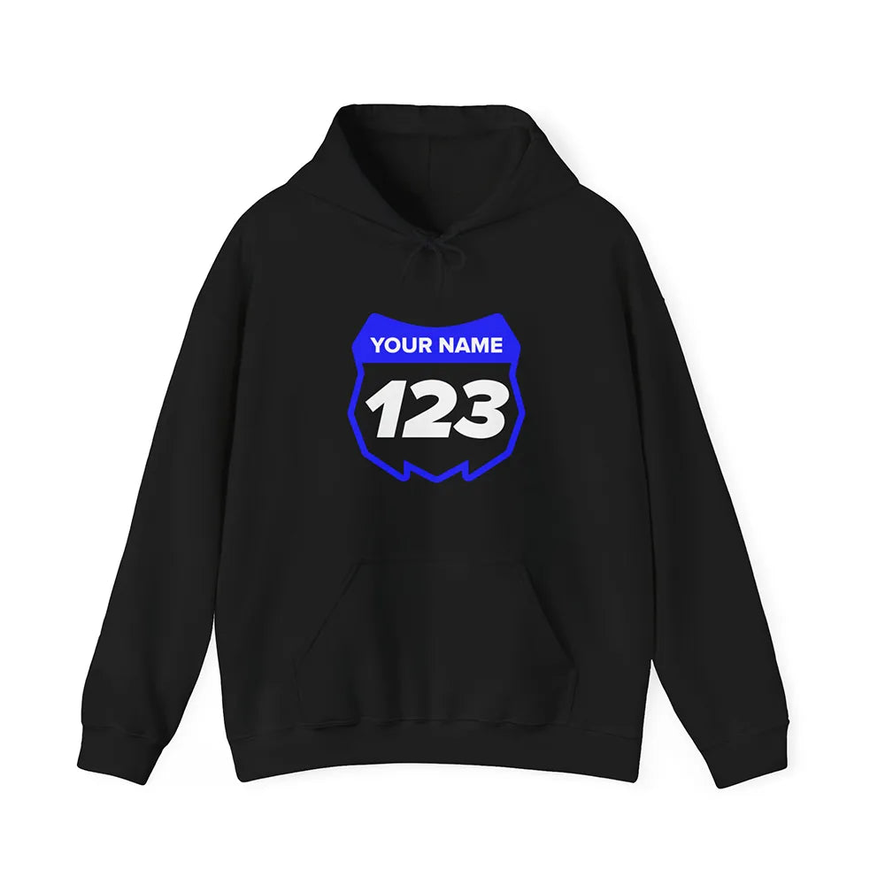 Motocross Custom Number & Name Black Hoodie