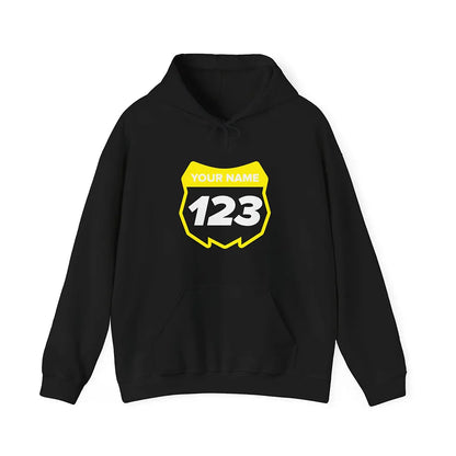 Motocross Custom Number & Name Black Hoodie