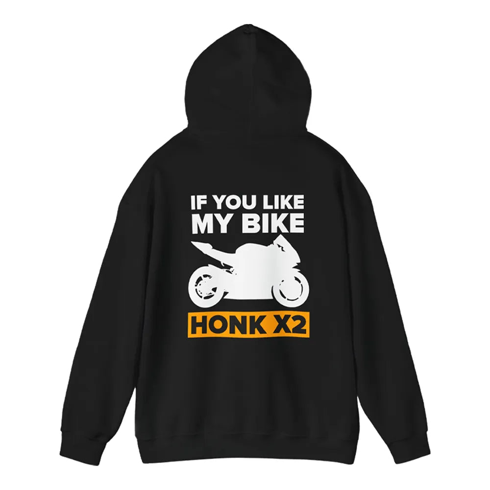 Honk X2 If You Like My Bike Black Hoodie