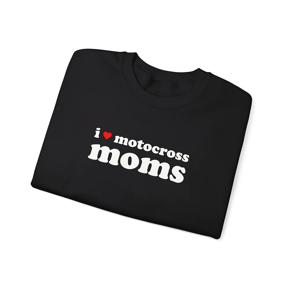 I Love Motocross Moms Black Crewneck