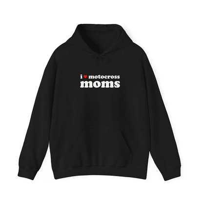 I Love Motocross Moms Black Hoodie