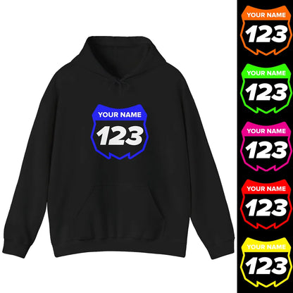 Motocross Custom Number & Name Black Hoodie