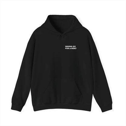 "Wanna go for a ride?" QR Code Black Hoodie